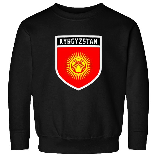 Kyrgyz Flag Shield Classic Pocket Badge Style Sweatshirts