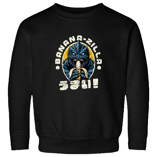 Anime Kaiju Japanese Monster Banana Zilla Oishii Umai Zilla Sweatshirts