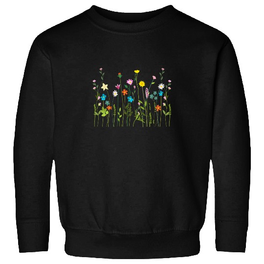 Garden Inspired Floral Print Tee Wildflower Summer Blossom Sweatshirts