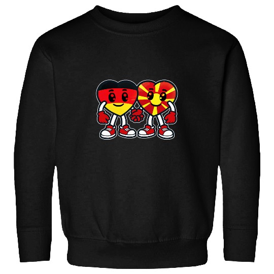 Germany and Macedonia Hearts Friendship Sweatshirts