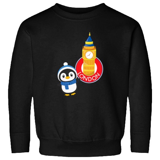 London Cute Adorable Penguin I Love London UK Travel Sweatshirts