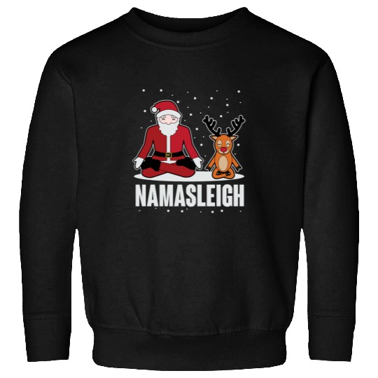 NamaSleigh Funny Santa Yoga Long Sleeve Tee Sweatshirts