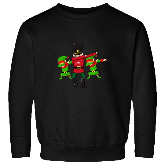 Dab Dance Funny Christmas Elves Stamp Nutcracker Sweatshirts