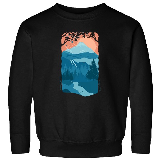 Midnight Mountain Nature Outdoor Hiking Travel Adventure Sweatshirts