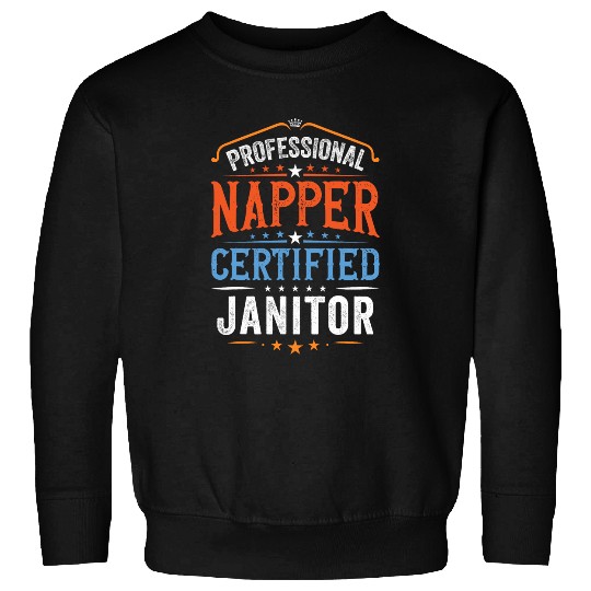 Funny Retro Proud Certified Janitor Sweatshirts