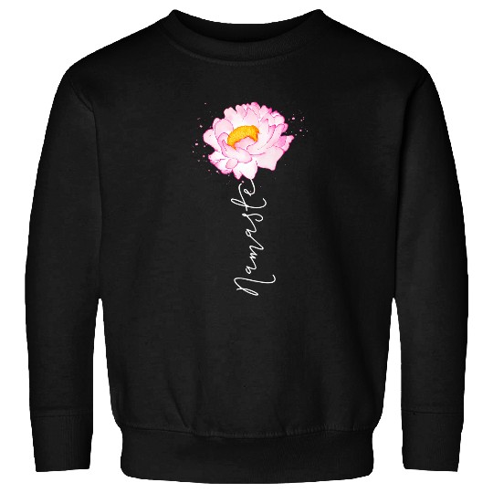 Namaste Yoga Peony Flower Pink Watercolor Boho Zen Sweatshirts