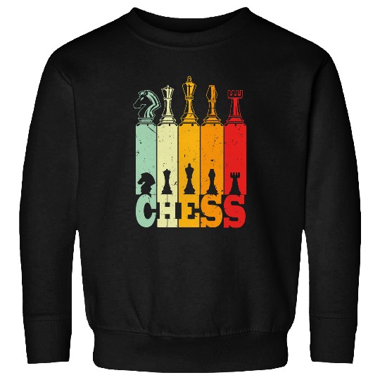 vintagess Chess Retro Cheff Player Lover King Queen Knight Sweatshirts
