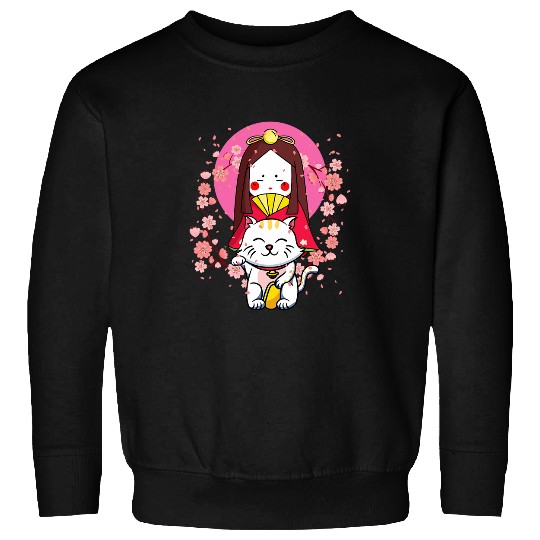 Japanese Geisha Cat Owner Japan Anime Kawaii Cherry Blossom Sweatshirts