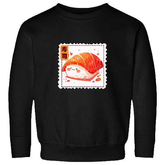 Cute Sushi Japanese Food Postage Stamp Kawaii Aesthetic Sweatshirts