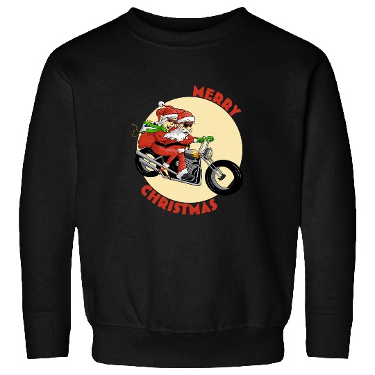 Mr and Mrs Claus on Motorcycle Christmas for Biker Couples Sweatshirts