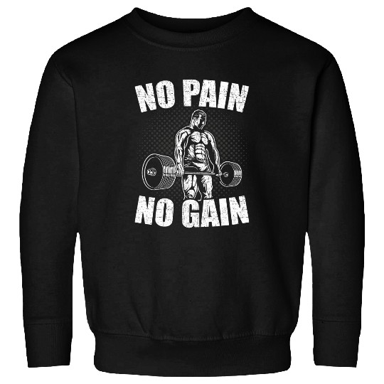 No Pain No Gain Bodybuilding Weightlifting Workout 1 Sweatshirts