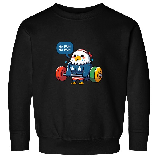 No Pain No Gain Funny eagless Gym Workout Fitness Training Sweatshirts