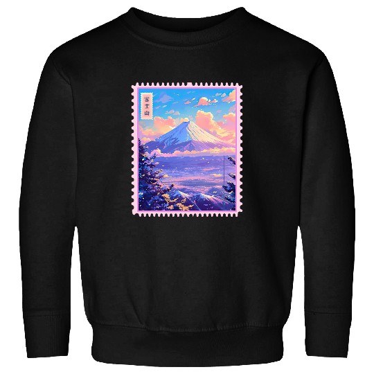 Mount Fuji Anime Aesthetic Japanese Nostalgia Retro Sweatshirts
