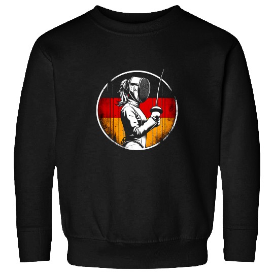 Fencing German Girls Flag Fencer Germany Sweatshirts