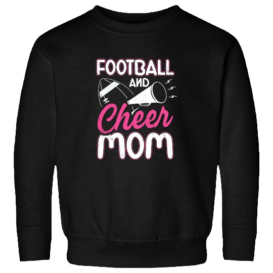 Funny Cheer and Football Mom of Both Football Cheer Mom Sweatshirts