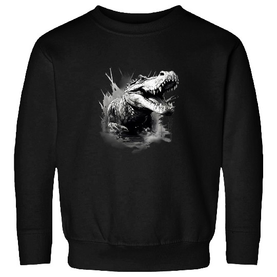 Crocodile Drawing Reptile Animal Print Alligator Savanna Sweatshirts