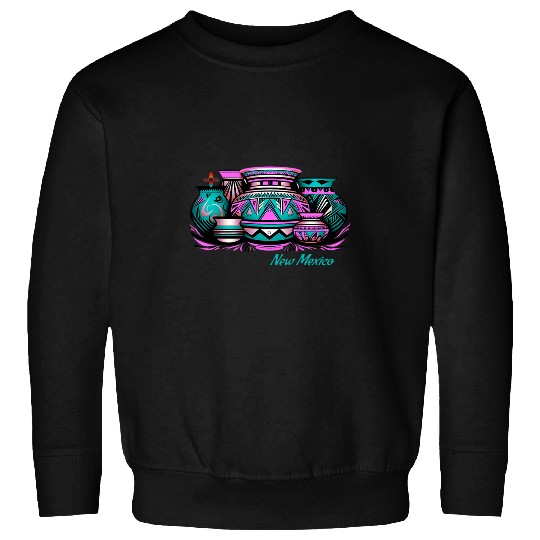 New Mexico Retro Native Pottery Zia Symbol Graphic 1 Sweatshirts