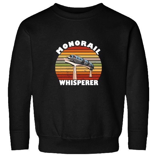 Monorail Whisperer Sunset vintagess Retro Monorail Train Lover Sweatshirts