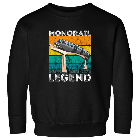 Monorail Legend Monorail Train Vehicle Retro vintagess Lover Sweatshirts
