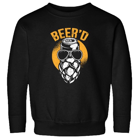 Beer d Bearded Beer Drinker Alcohol Lover Canned Beer Sweatshirts