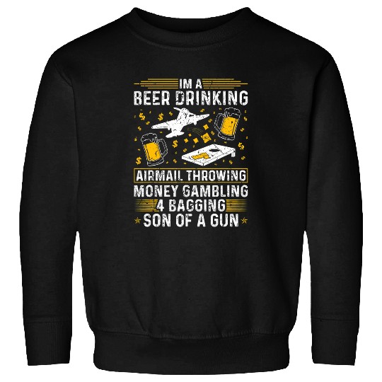Mens Cornhole Beer Airmail Four Bagger Sweatshirts