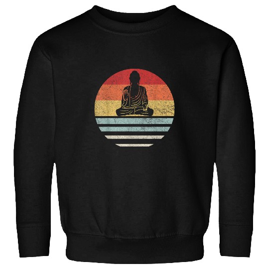 vintagess Retro Buddha Ying And Yang Zen Yoga Sweatshirts