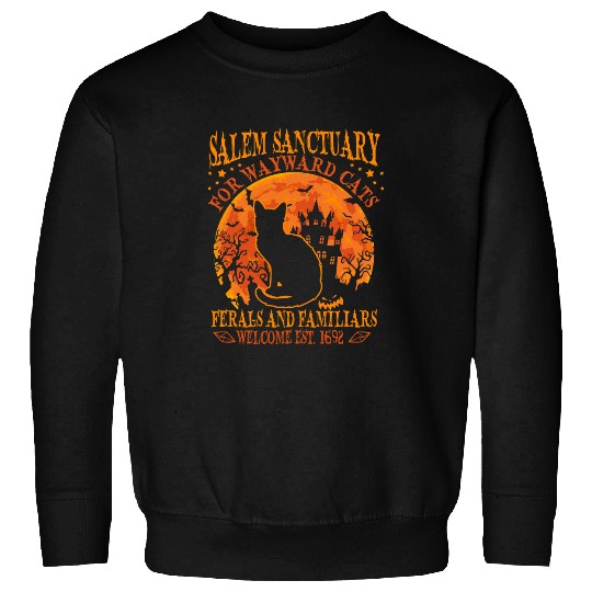 Halloween Salem black cats Kitten Lover Gift Funny Sweatshirts