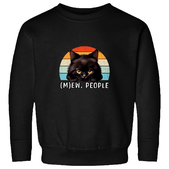 Funny black cats Pun Introvert Social Ew People Kitty Sweatshirts