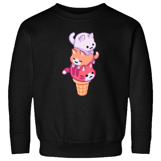 Cute Kawaii Ice Cream Cat Lover Gift Kittens 1 Sweatshirts