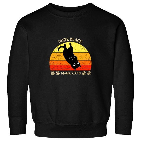 Funny black cats vintages retro Pure black magic Sweatshirts