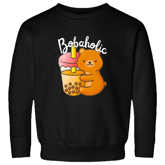 Cute Milk Tea Bear Boba Teddy Bubble Tea Lover Funny Boba Sweatshirts