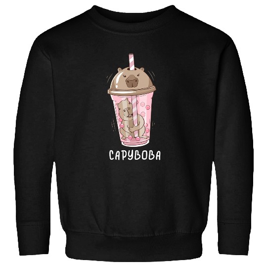 Funny Boba Tea capybaras Bubble Milk Tea Kawaii Sweatshirts