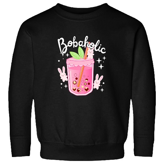 Cute Milk Tea Bunny Boba Bunnies Bubble Tea Lover Funny Boba Sweatshirts