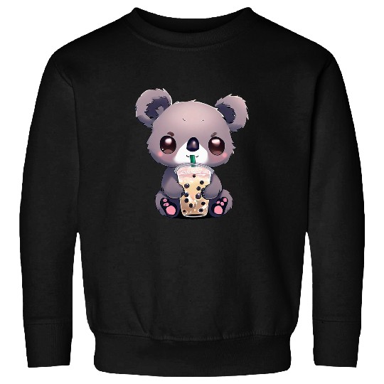 Cute Koala Boba Milk Tea Boy Girl Funny 2 Sweatshirts