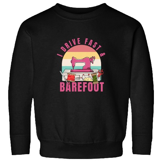 Sewing Speed Demon Barefoot Stitch Master Crafty Sweatshirts