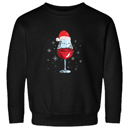 Santa Hat Snowflakes Wines lovers tasing 1 Sweatshirts