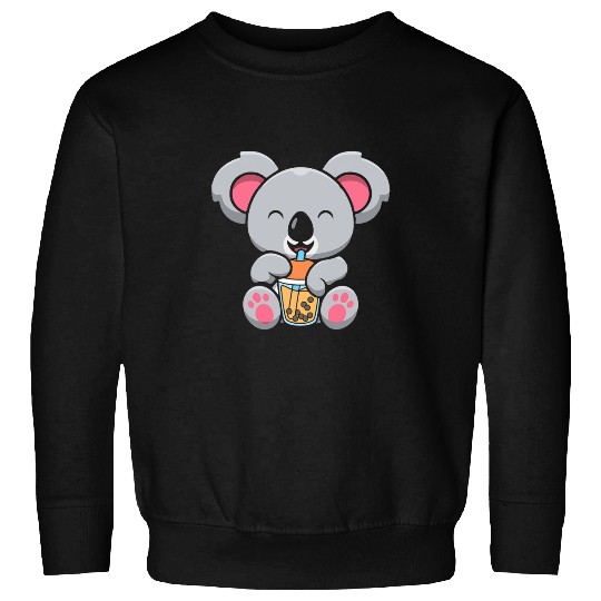 Bubble Milk Tea Koala Cute Koala Drinking Boba Milk Tea Sweatshirts