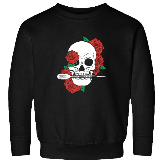 Skull Rose Darts Player Arrow Dartboard Dart Team Throwing Sweatshirts