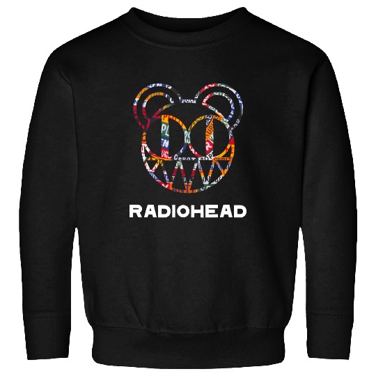 Radiohead Colorful Strip Bear Head White Sweatshirts
