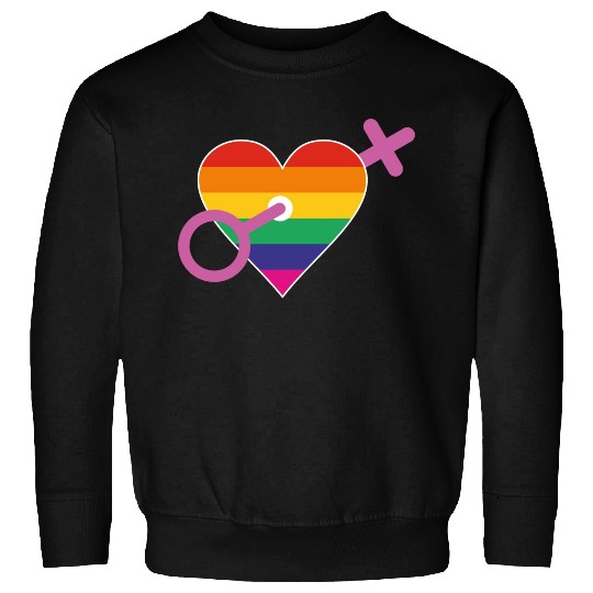 Rainbow heart female Sweatshirts