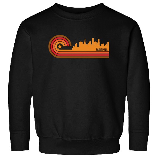 Retro Style Saint Paul Minnesota Skyline Sweatshirts