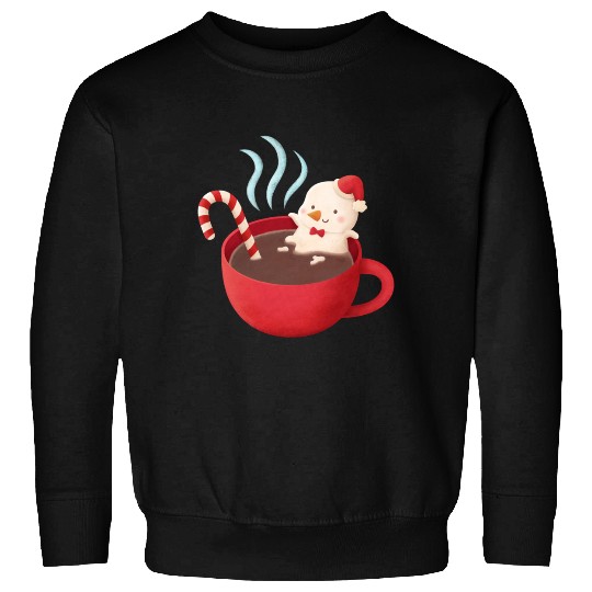 Cute Snowman in Hot Cocoa Sweatshirts