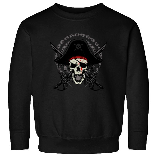 Ahoy Buccaneers Avast Ye motif of Pirate Skull Sweatshirts