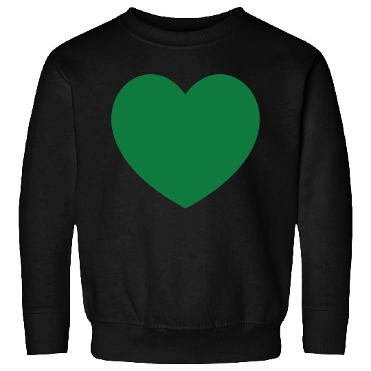 Dark Green Heart Sweatshirts