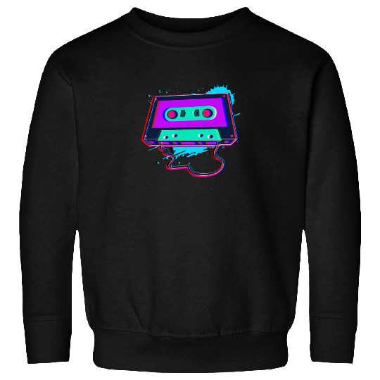 80s Music Cassette Tape : 3D, Neon, 80s songs Sweatshirts