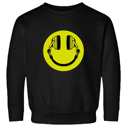 Headphone Smiley Acid House Cans MUSIC RAVE WEED D Sweatshirts