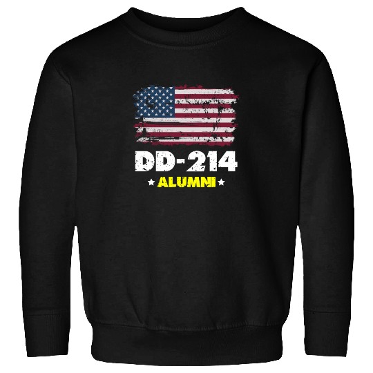 DD-214 Us Armed Forces Alumni American Flag Sweatshirts