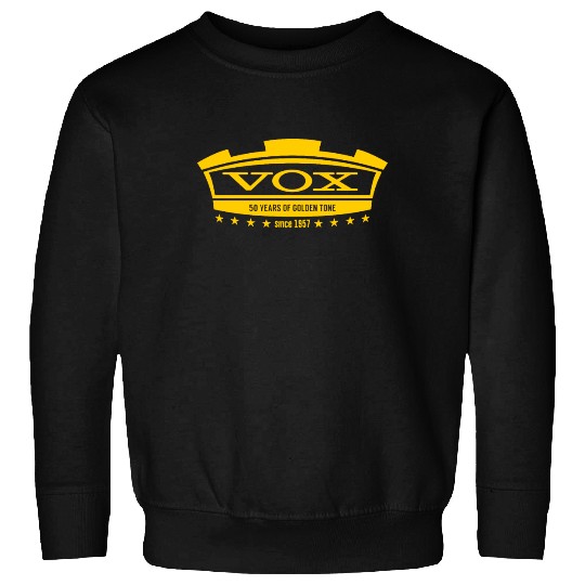 Vox Amplification Guitar Gold Tone Sweatshirts Womens Mens