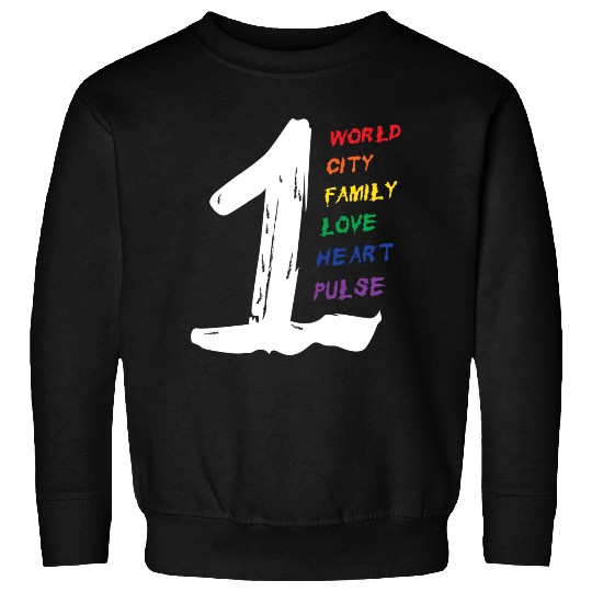 1 World CITY FAMILY LOVE HEART PULSE Sweatshirts