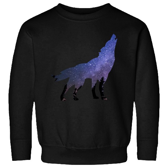 Wolf wolves galaxy howl Sweatshirts